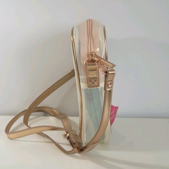 DISNEY Rose Gold Teal Clear PVC Minnie Mouse Daisy Duck Crossbody Bag - Picture 6 of 14